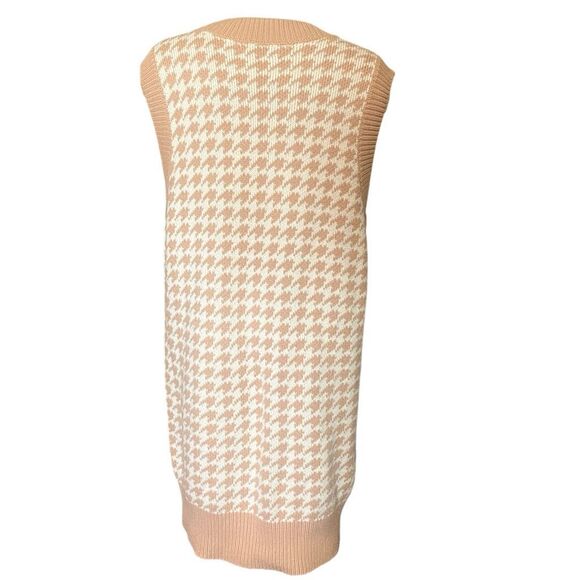 Abercrombie & Fitch Sweater Vest Preppy Dress M Houndtooth - Picture 5 of 9